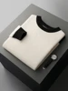 New Chic Men's Cashmere Sweater O-neck Long Sleeve Pullover Autumn Winter 100% Cashmere Knitwear Smart Casual Clothing Tops 3