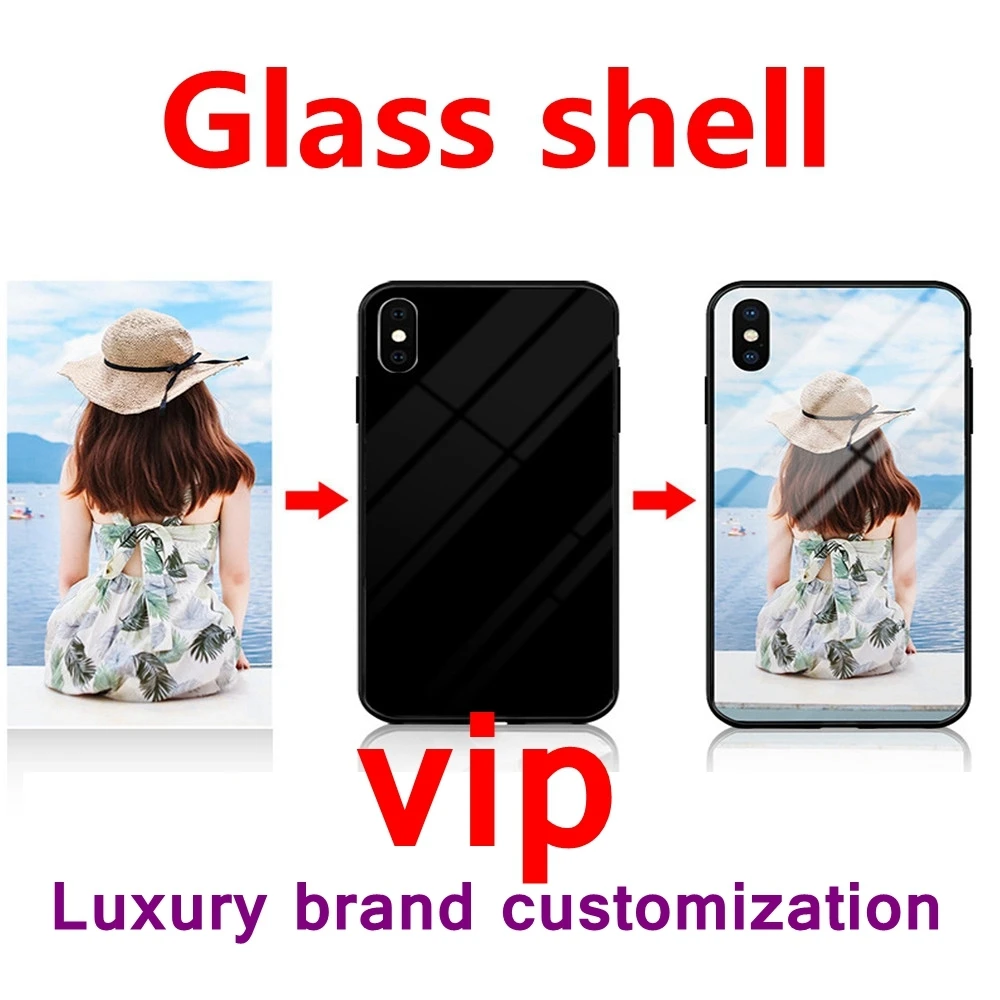 thumbnail image 1 of Funda de teléfono de vidrio personalizada personalizada para iPhone 16 15 14 13 Plus 12 11 Pro XS MAX XR Funda con diseño personalizado Imagen Nombre Foto, 1 of 5