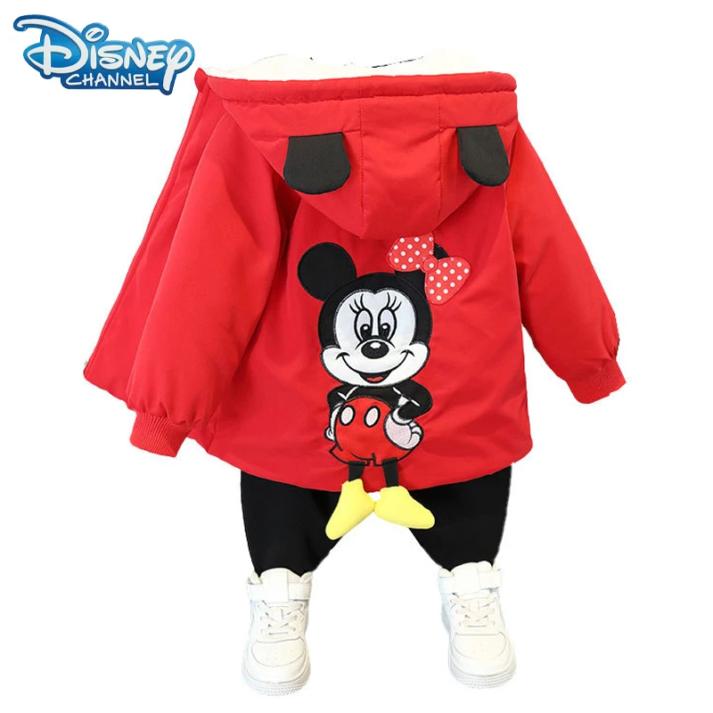Disney abrigos de para niños, chaqueta de Mickey, Minnie Mouse, abrigo cálido con cremallera, ropa de invierno| | - AliExpress