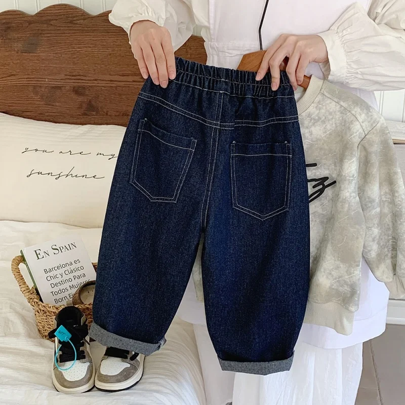 남아 청바지 롱 팬츠 데님 2025 신상 봄 가을   어린이 십대 고품질 학생 의류