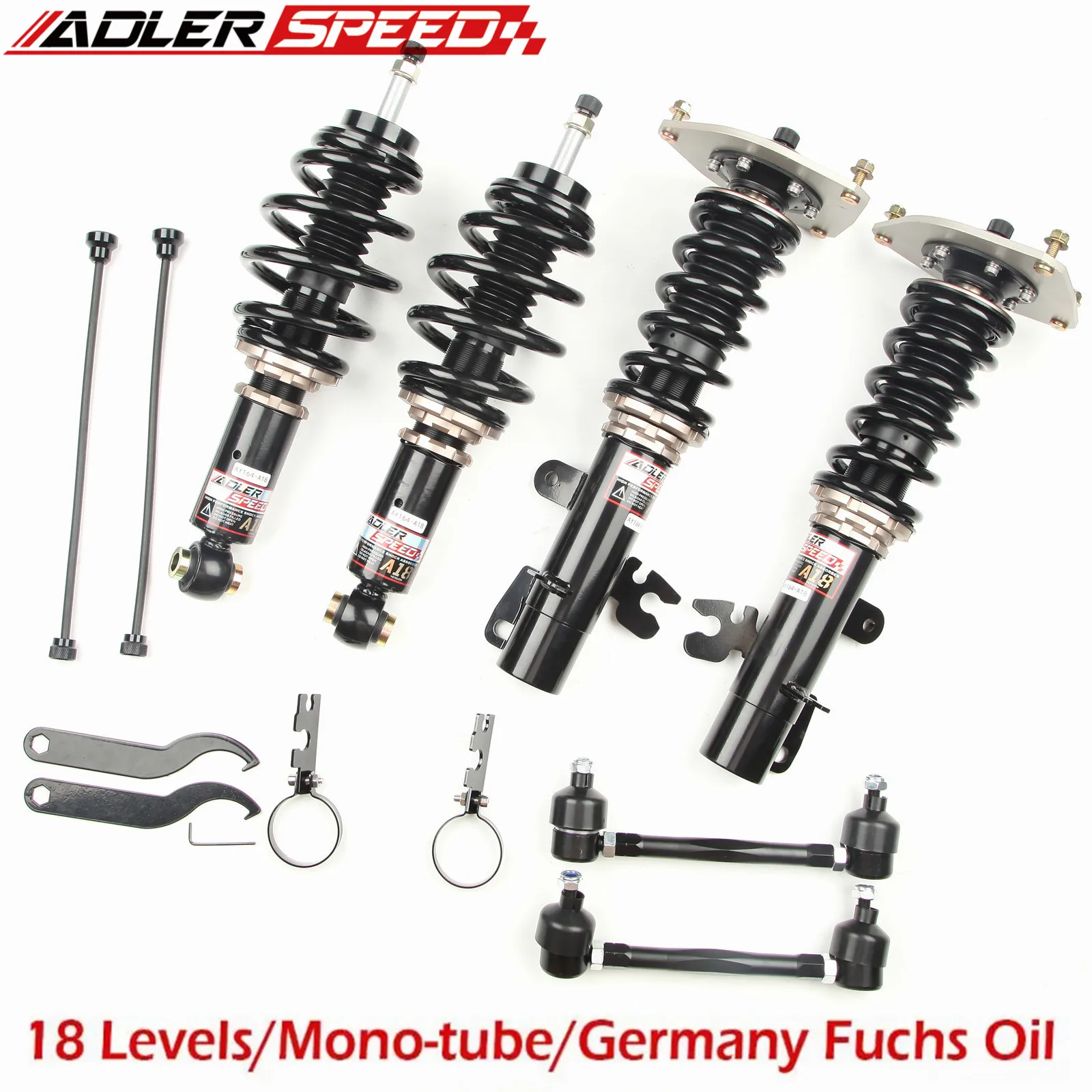 

ADLERSPEED 18 Way Coilovers Lowering Kit for 2002-08 MINI COOPER / S R50 R52 R53 Adj.Damper