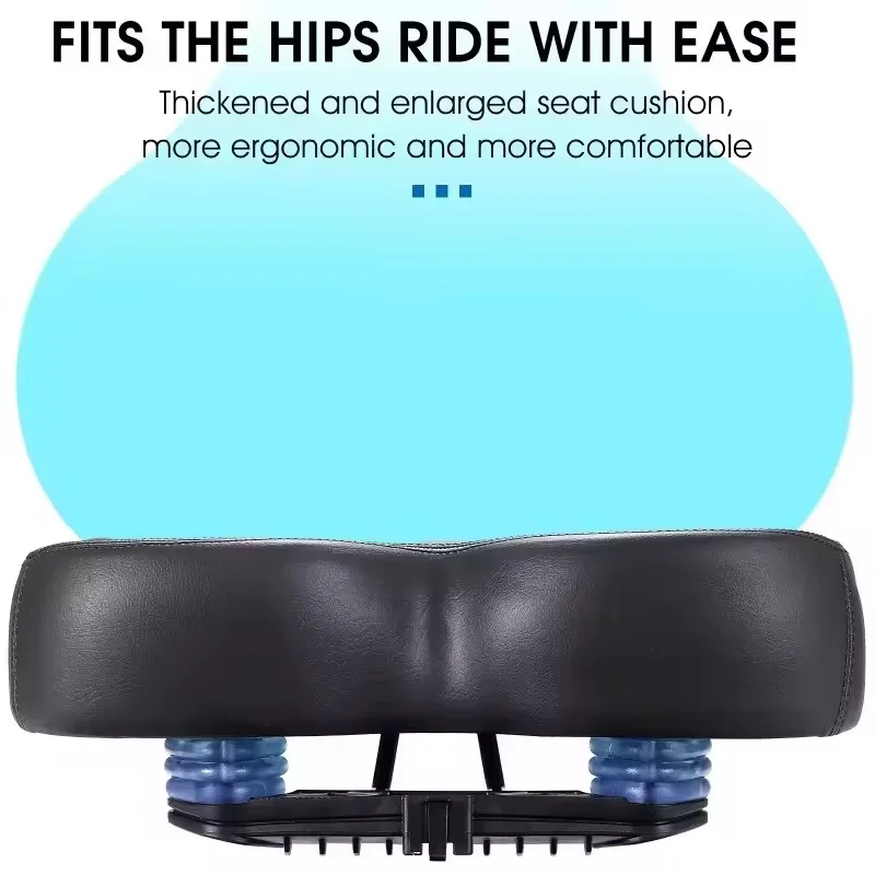 Widened Noseless Shock-Absorbing Bike Saddle 4