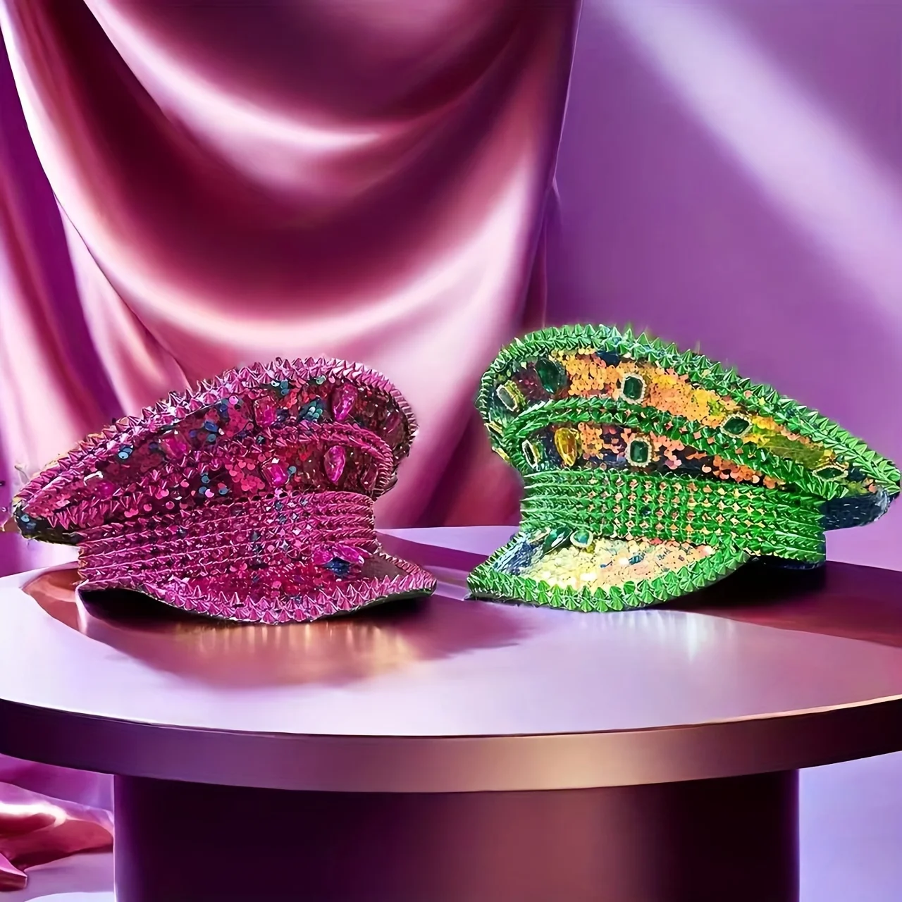 Festival Captain Hat Adjustable Steampunk Rhinestone Burning Man