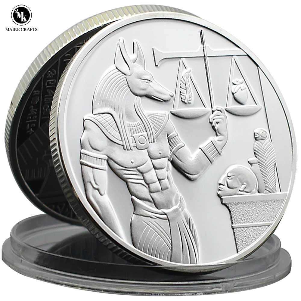 

Egypt Death Guardian Anubis Commemorative Coin Metal Craft Death Silver Coin Collection Holiday Gift