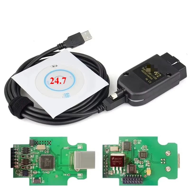 2025 V25.3 For VaG COM 23.11/24.7 Popular Vc-ds Francais He-x V2  FOR V-W/ADI/Skd Seat Vag French English Atmega162+16V8 ToolS 5