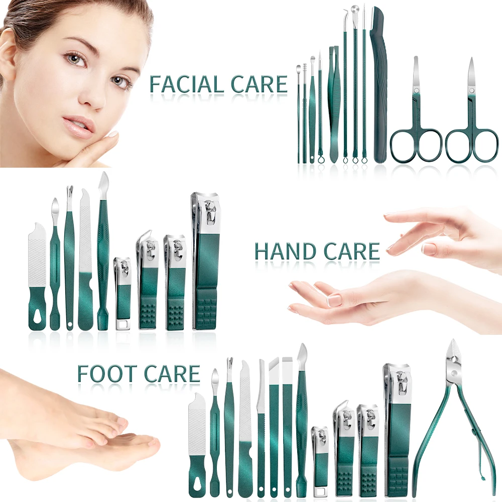 Green Stainless Steel Nail Set 4