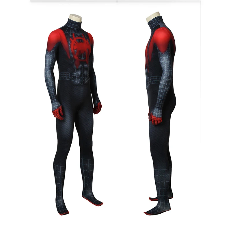 

2023 Newest Anime Spiderman Miles Morales Cosplay Costume 3d Print Into The Verse Superhero Halloween Bodysuit For Adult
