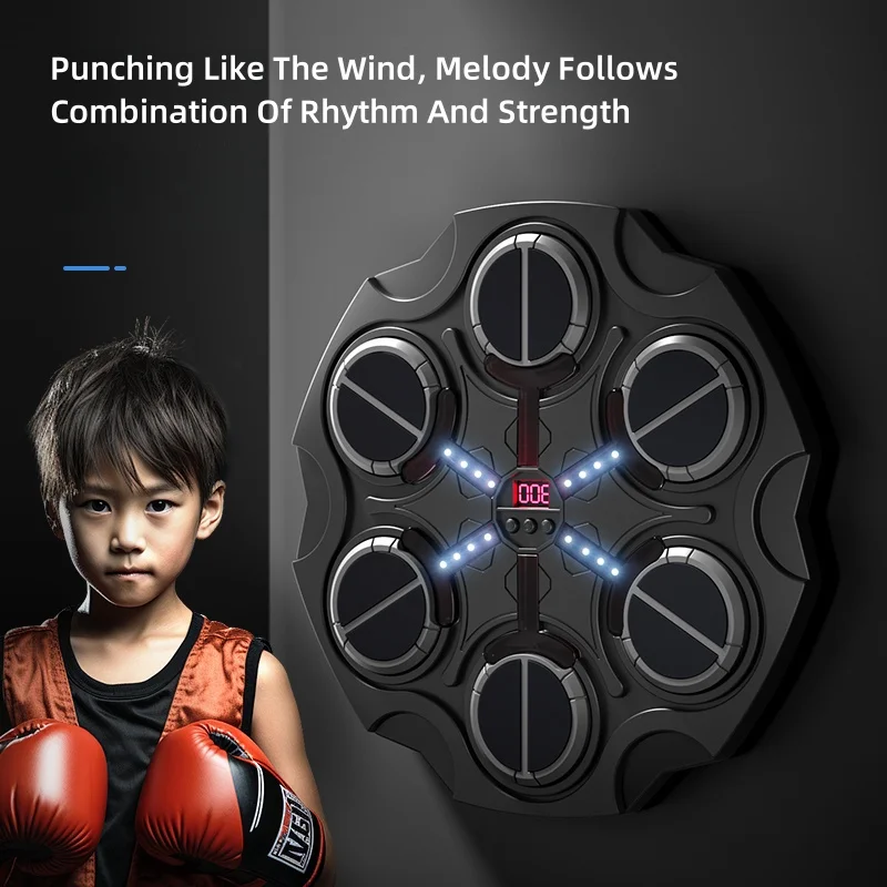 thumbnail image 2 of Music Boxing Machine For Adults Smart Bluetooth Music Boxing Machine - Wall Mounted Punching Target With Led Lights Gloves 9 Training Boxing Machine For Kids 2 of 13