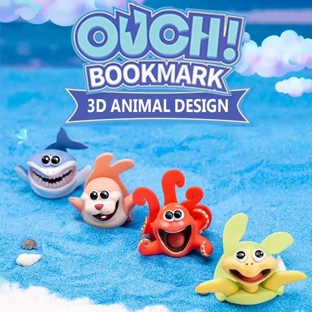 Creative Cartoon Sea Animal Bookmarks PVC 3D Stereo Wacky Octopus Lobster Book Markers Student School Stationery Gift