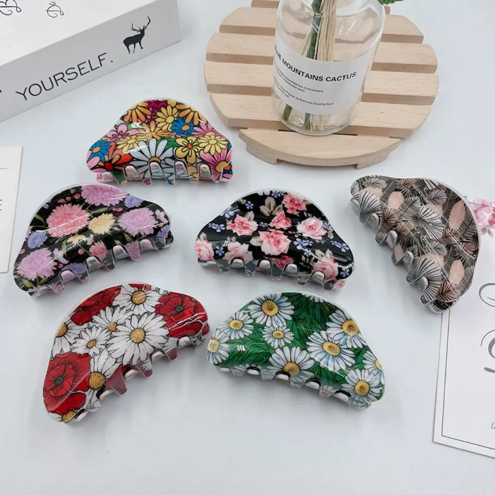 

Headwear Daisy Fashion Headdress Colorful Acetic Acid Korean Hair Clip Hair Crab Clip Flower Hair Claw Women Shark Clip