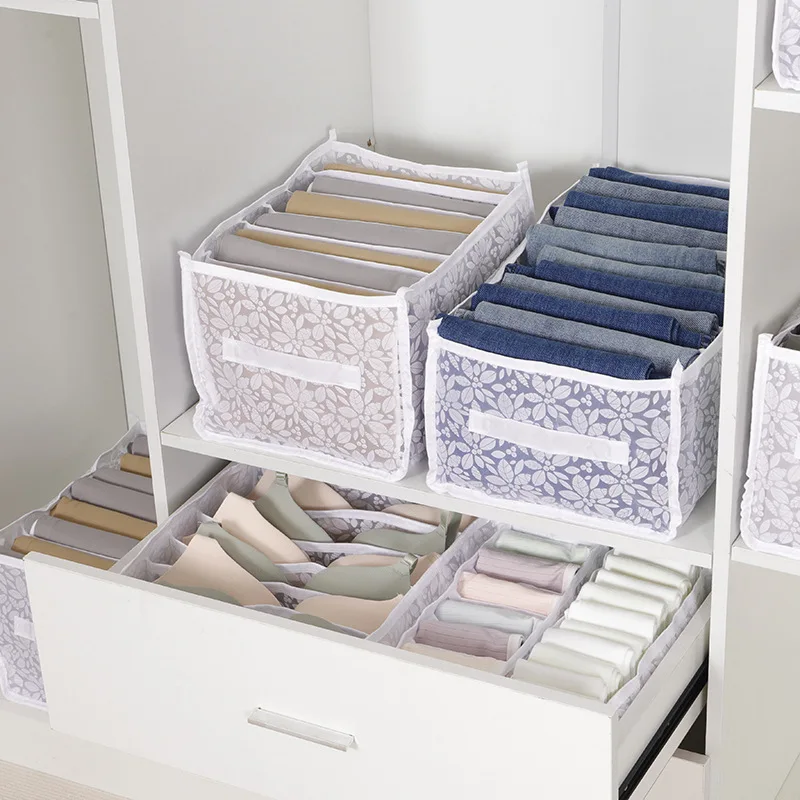 

Clothes Storage Box Wardrobe Closet Drawer Organizer Non-woven Fabric Folding Jeans Pants Bra Panties Sock Clothing Organization