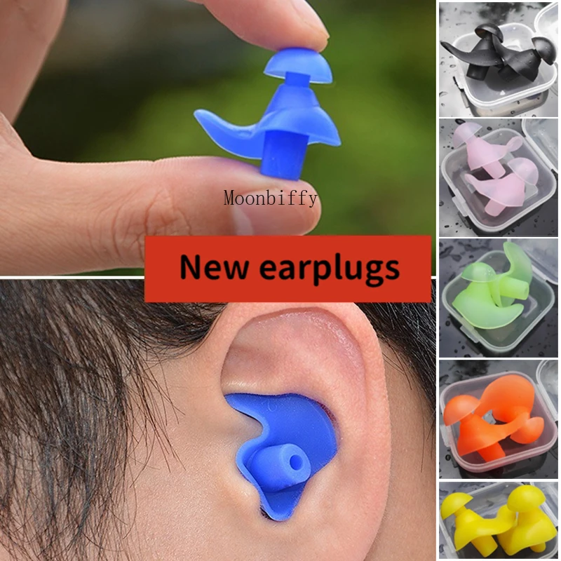 1 Pair Earplugs for Swimming Classic Durable Waterproof Soft Earplugs Silicone Portable Ears Plugs for Pool Swimming Accessories
