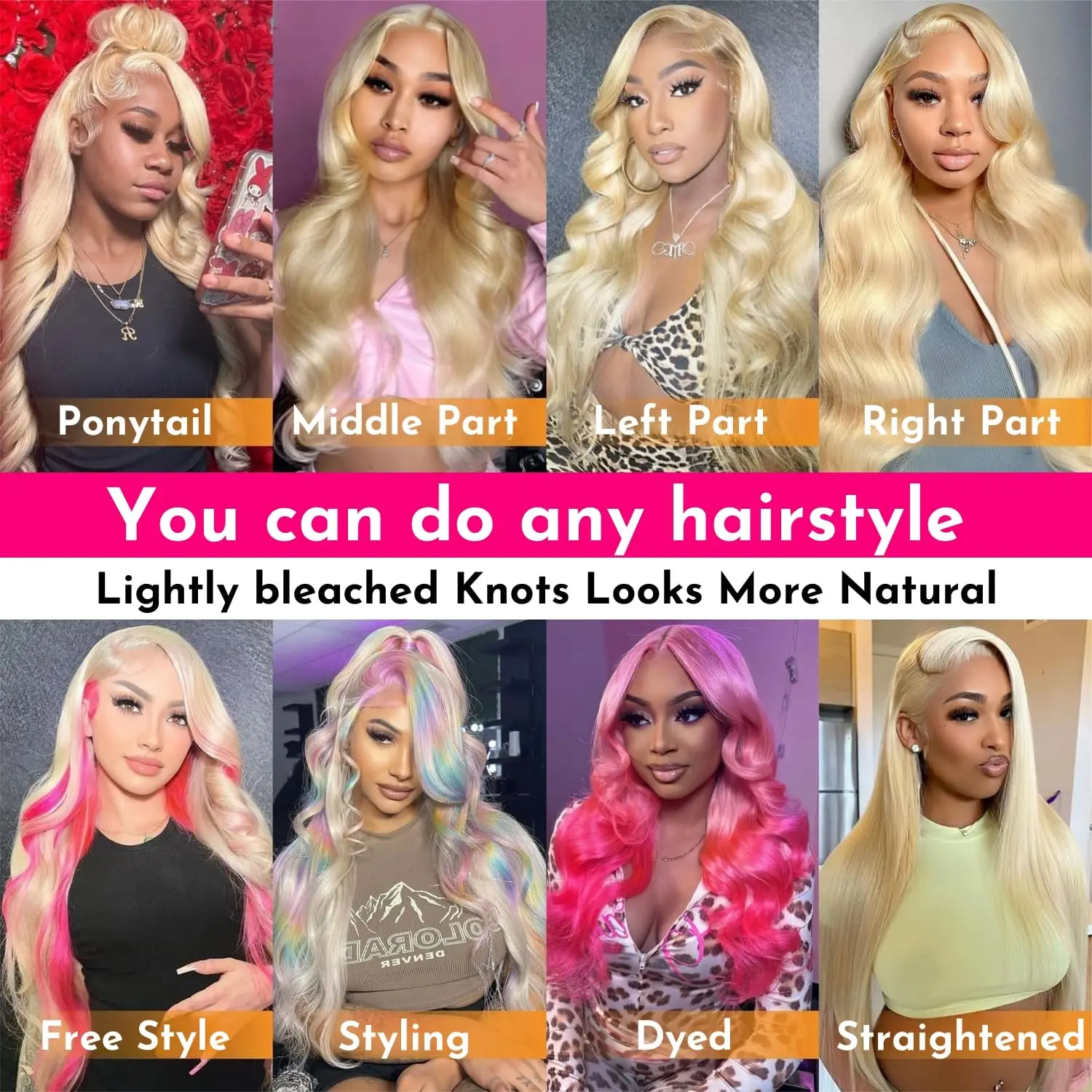 613 Lace Front Wigs Human Hair 13x4 Blonde Lace Front Wigs Human Hair Blonde Wig for Women Pre Plucked with Body Hair 20 Inch