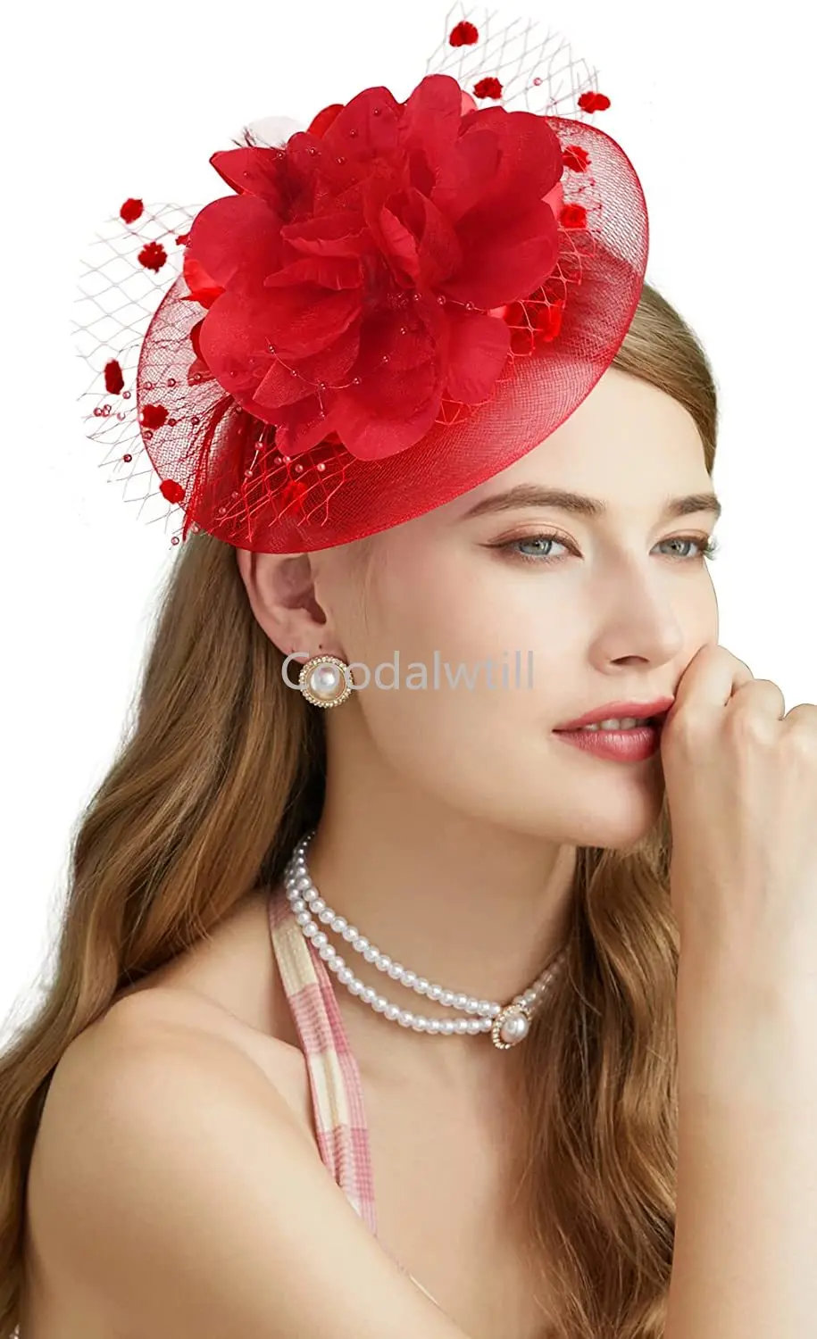 Lady Fancy Fascinators Hats for Womens Mesh Wedding Headwear Veil Flower Cocktail Tea Party Church Derby Hat Chapeu Feminino
