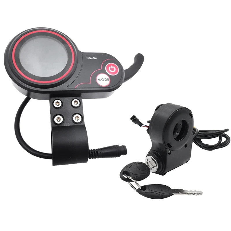 

QS-S4 72V Thumb Throttle LCD Display Meter+Lgnition Lock Key Only For Zero 11X Electric Scooter 6PIN Display E-Scooter Parts