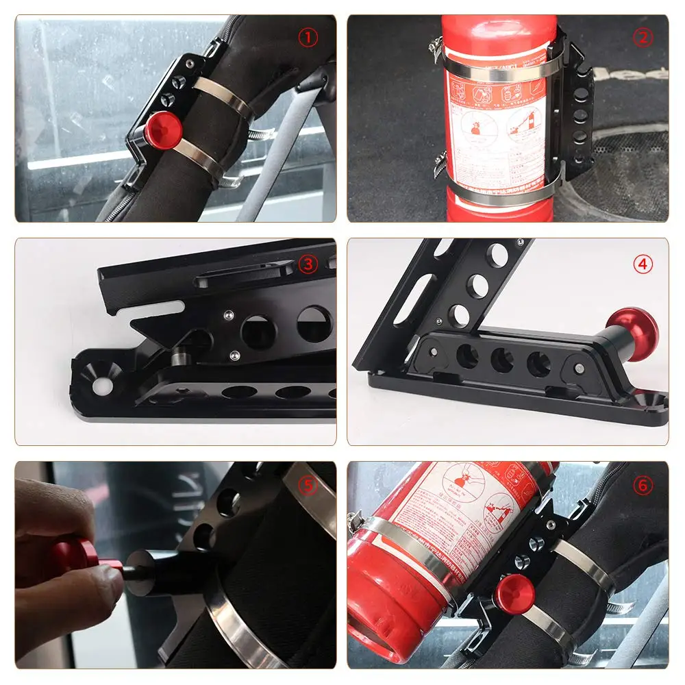 Universal Fire Extinguisher Holder Adjustable Extinguisher Mount Holder Brackets for Wrangler TJ JK JL UTV Polaris RZR Ranger