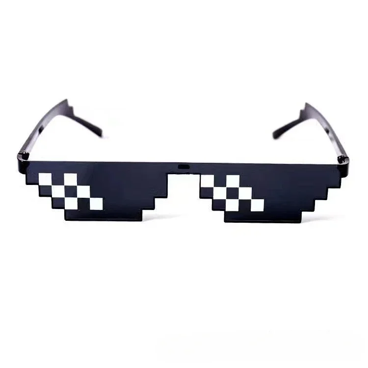 Funny Sunglasses NEW Design Funny Mosaic Sunglasses Thug Life Sun Glasses Pixel Black Retro Gamer Robot Sunglasses Birthday Party Cosplay Favors funny sunglasses,vintage sunglasses,retro round sunglasses