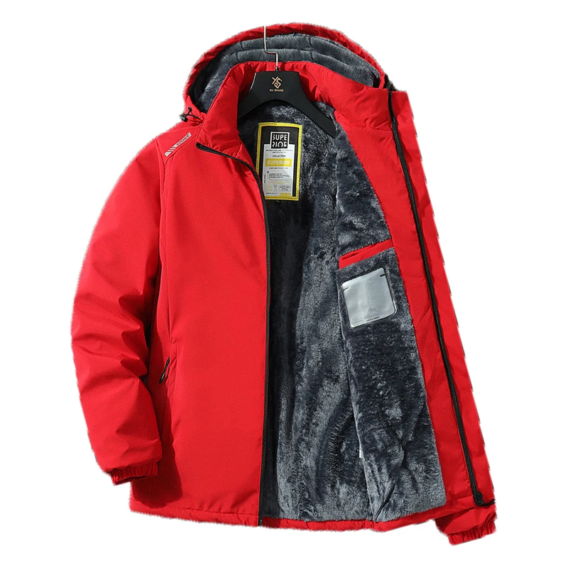 New Men Winter Fleece Warm Detachable Hood Parkas For Men Autumn Casual Windproof Coldproof Outdoors Parkas Male Plus Size 5XL