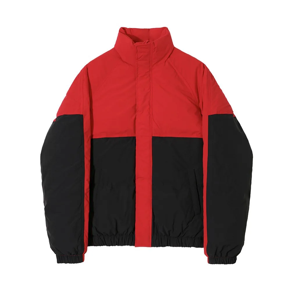 Cotton Coat Men's Winter Color Contrast Stand-up Collar Cotton Coat Korean Version Trend Loose and High-grade Feel Thickened