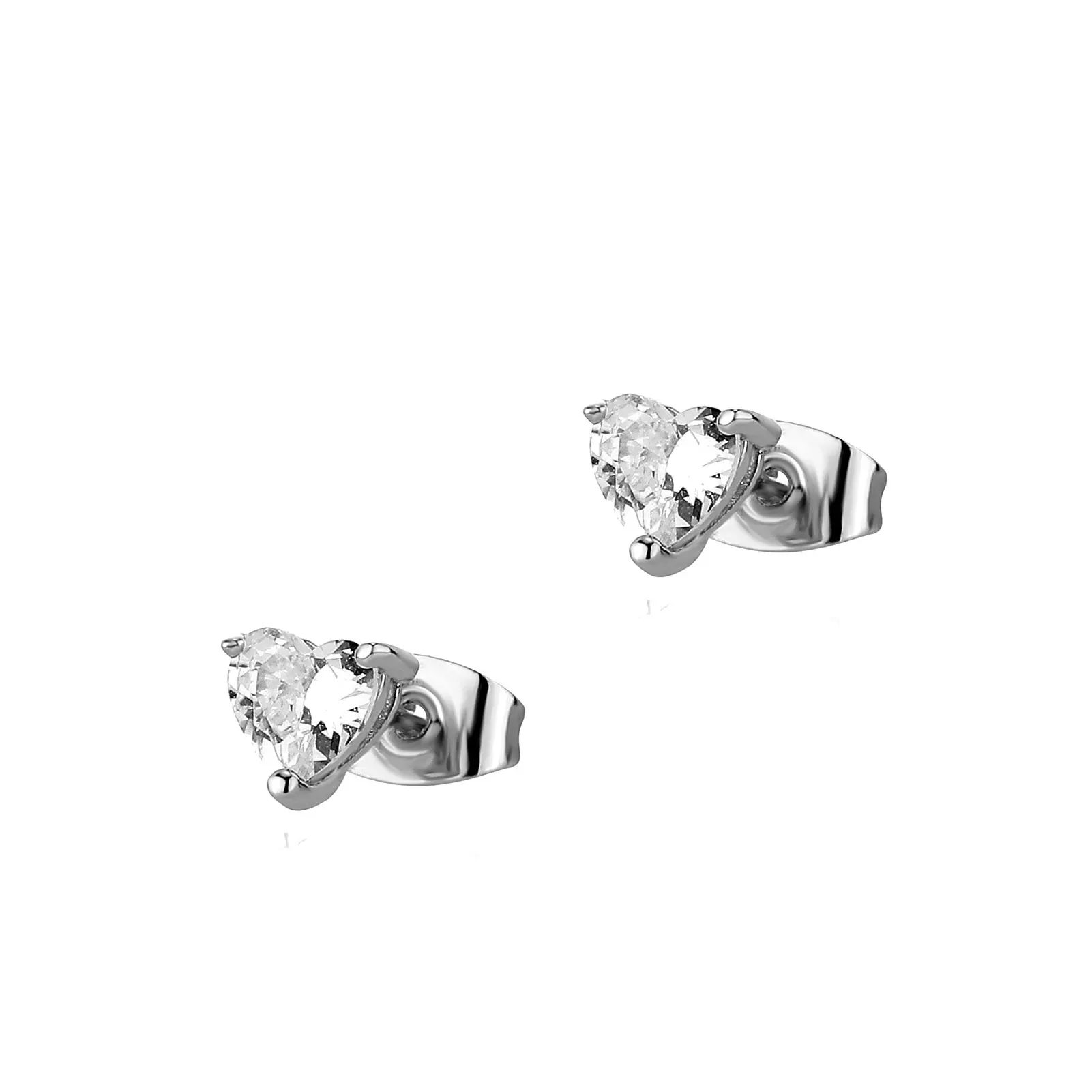 TOPGRILLZ Exquisite Heart Love Dazzling CZ Stud Earrings 4/6/8/10MM Women’s Ear Accessories Wedding Party Jewelry Wholesale