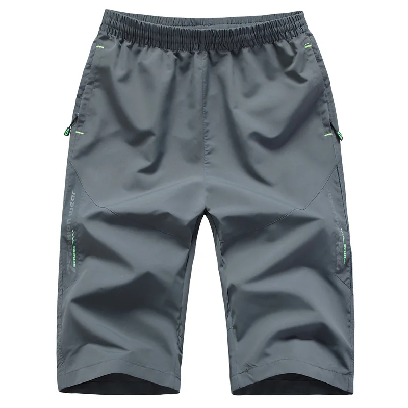 Summer Sports Cropped Trousers Quick-drying Large Size 7XL 8XL Men's Casual 3/4 Pants Thin Workout Mens Fashion Baggy Shorts 5