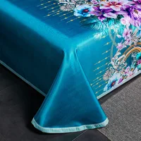 Summer cool bed cover Luxury double size mat Ice silk linen sets Air conditioning full bed sheets set Mattress with pillowcases 4