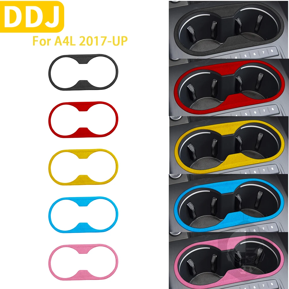 

For Audi A4L 2017-2022 Accessories Suede Car Interior Interior Central Control Water Cup Panel Trim Sticker Decoration