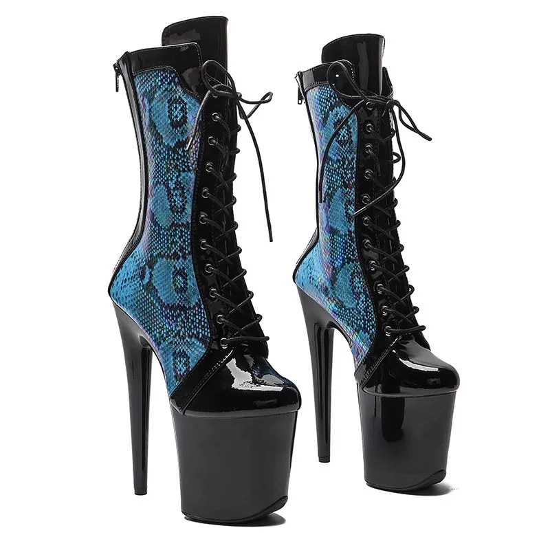 

Новая Привлекательная модель со шнуровкой, женская обувь на высоком каблуке 20 см/8 дюймов, ботинки для танцев на шесте, 641