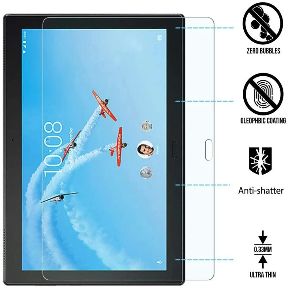

(2 Packs) Tempered Glass For Lenovo Tab E10 M8 M10 FHD P10 P11 Pro 8.0 10.1 10.3 X605 X606 J606 Screen Protector Tablet Film