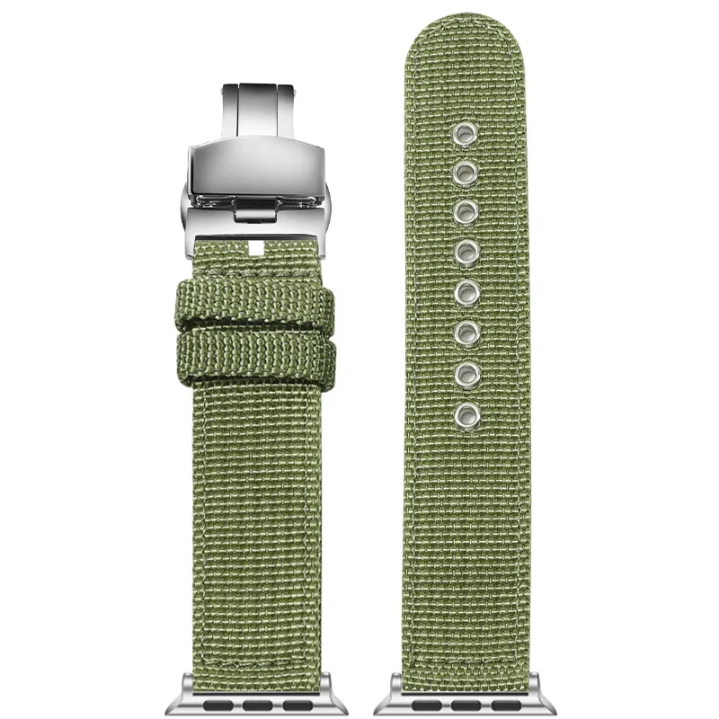 Stylish Canvas Nylon Band with Butterfly Buckle