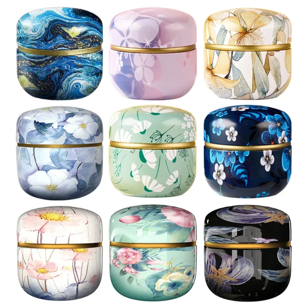 Tea Containers tea tin box tea canister Tea Box Candle Cans Small Tin Mini Portable Storage Boxes