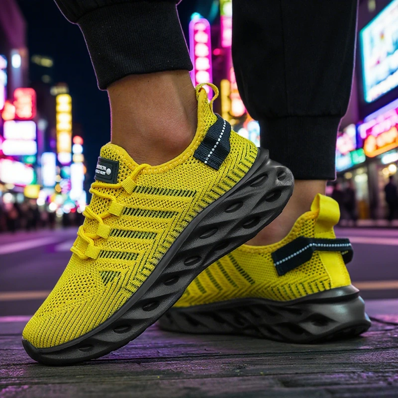 Men's Soft Running Shoes Breathable Mesh Fashionable Sports Style Summer Versatile High-quality Outdoor Lightweight Sports Shoes