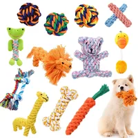 New 1pcs Pet Dog Chew Toys Kitten Grinding Cleaning Teeth Puppy Cat Rope Knot Ball Toy Animal Playing Accessories Pet Products 1