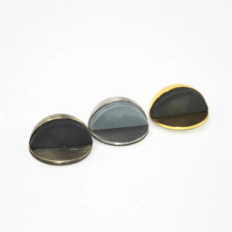 Door Stopper 1PCS 43mm Zinc alloy Casting Floor-mounted APS Satin Chrome Half Moon Wood Holder Hardware
