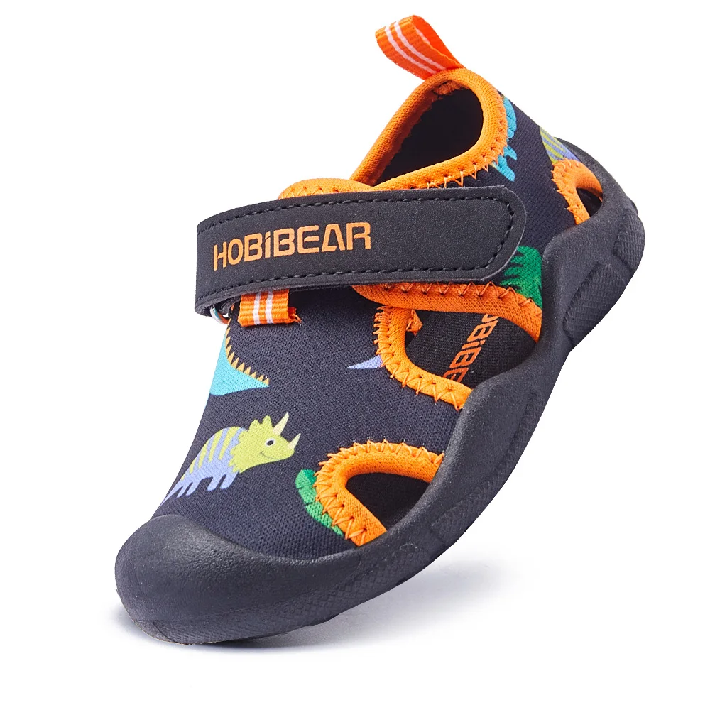 Kids Sandals HOBIBEAR Boys Girls Water Shoes Quick Dry Closed-Toe Aquatic Sport Sandals Toddler/Little Kid