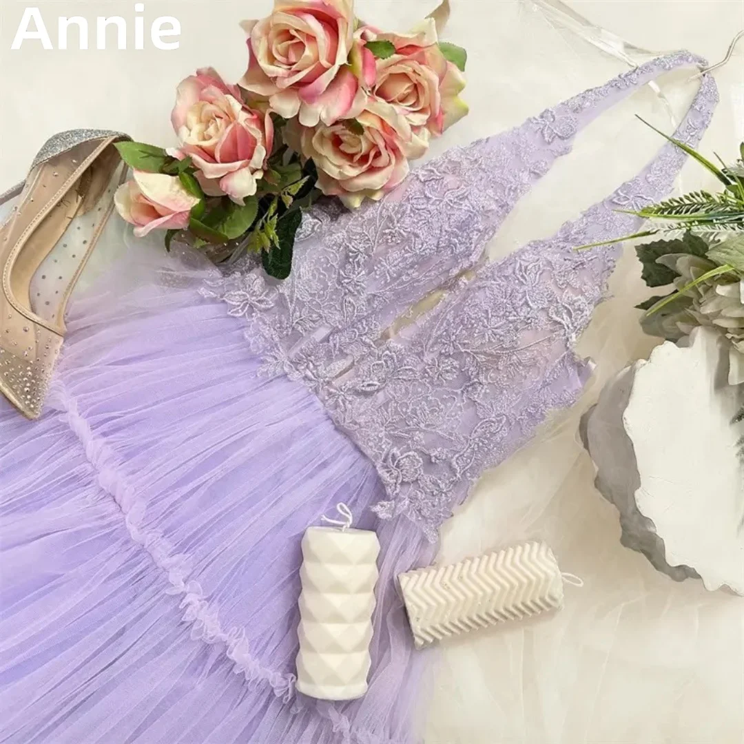 

Annie Sweet Purple Prom Dresses Embroidery Appliqué Dress 2024 Vestidos De Fiesta A-shaped Corset Fairy Graduation Party Dresses