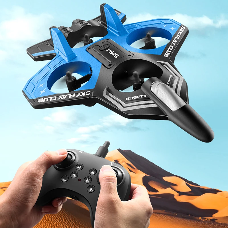 Avion RC télécommandé 2.4GHz 3 canaux avec stabilisateur gyroscopique 6 axes en plein vol, LED lumineuses traçant une lumière dans le ciel