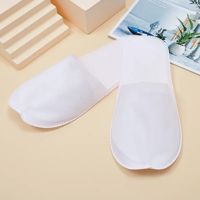 50pairs Per Piece Disposable Non-Woven Slippers Hotels Homestay Travel Water Ripple Pattern Slippers For Men Women Unisex non slip slippers soft slippers