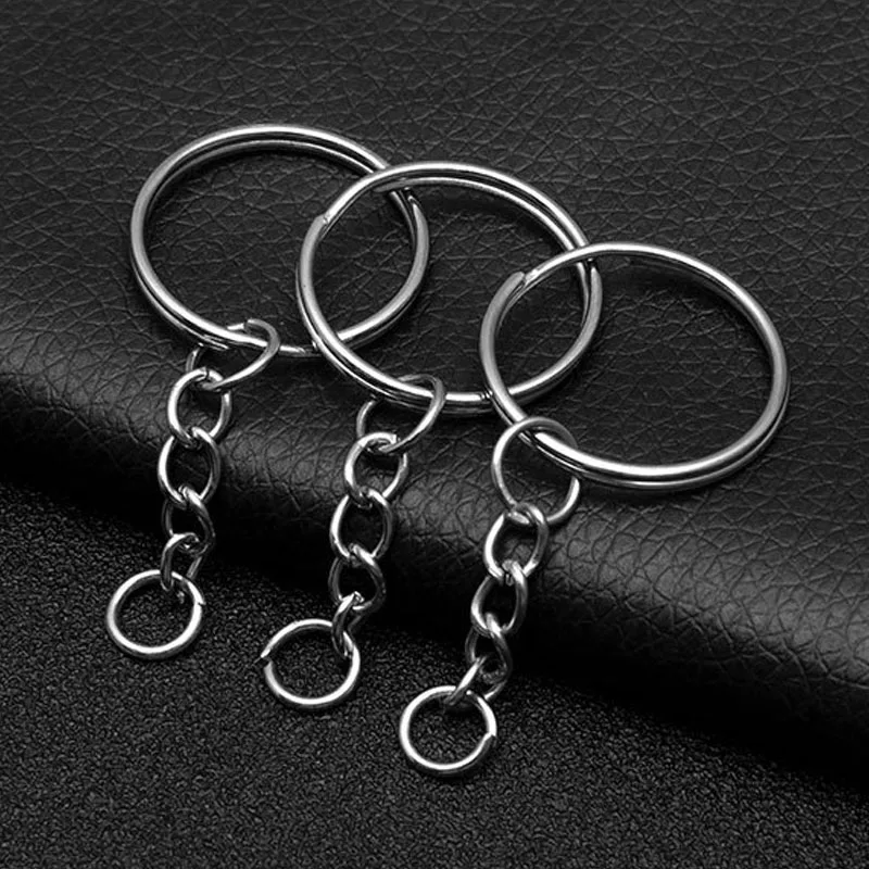 DIY 금속 빈 열쇠 고리 열쇠 고리 분할 반지 Keyfob 열쇠 고리 랍스터 걸쇠 열쇠 고리 열쇠 펜던트 반지 스테인레스 스틸 반지