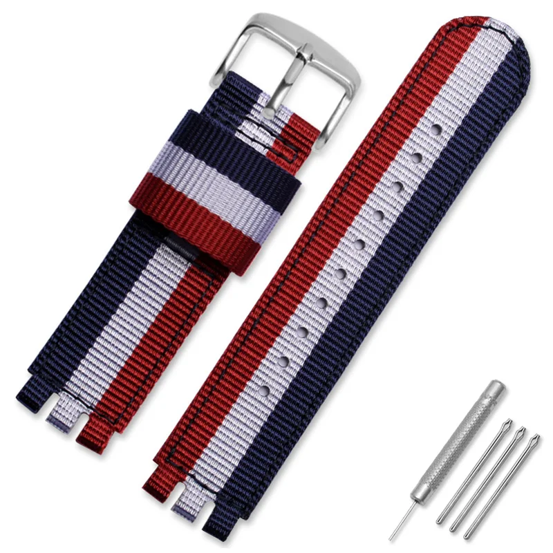 thumbnail image 1 of Correa de reloj de nailon para SWATCH YCS YAS Correa de reloj Accesorios de reloj Pulsera de repuesto Pulsera de 17 mm 19 mm para hombres y mujeres Lona, 1 of 5