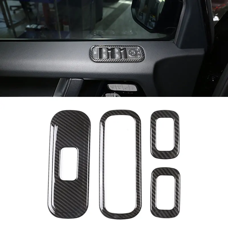 

For Mercedes Benz G wagon G class W463 G350 G400 G500 G55 G63 G65 ABS Carbon Texture Window Lift Button Switch Frame Cover Trim