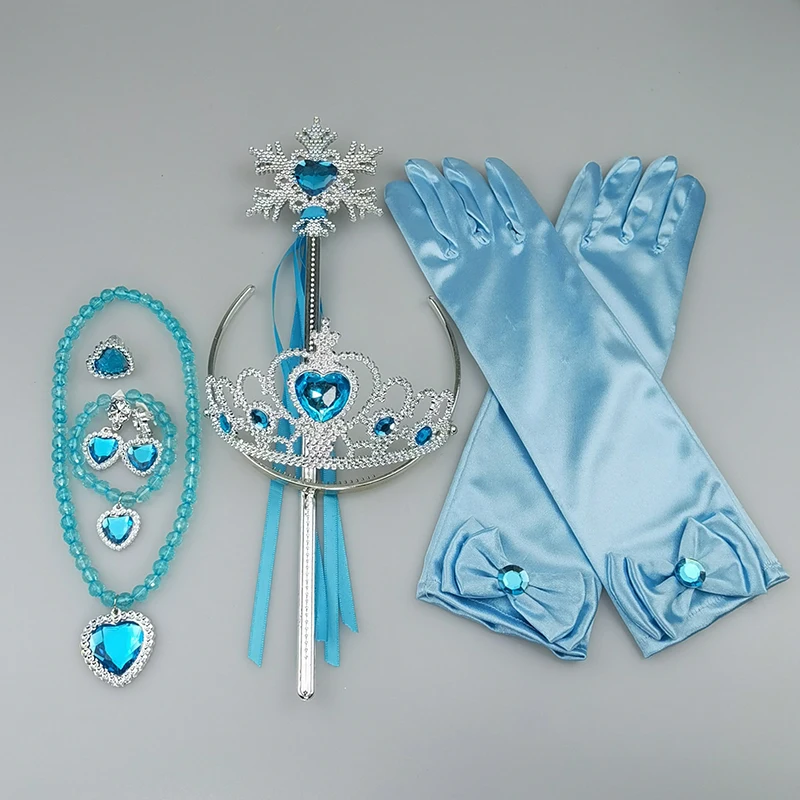 Diadema con diamantes de imitación para niña, Cosplay de Elsa, Anna, corona de princesa, varita mágica, fiesta de disfraces, diademas para el cabello para niños, regalos de diadema, Juguetes