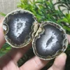 Pair Natural Geode Druzy Crystal Agate Specimen Stone High Beauty Quality Healing Reiki MineralsHome Decoration 6