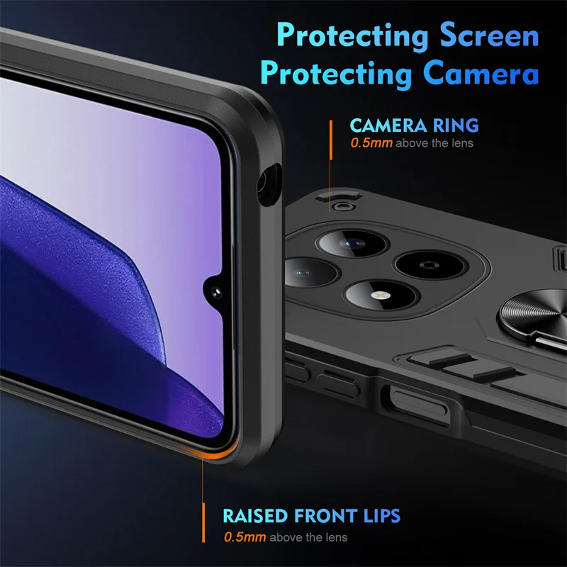 Enhanced Magnetic Ring Shockproof Armor Case with Camera Protector