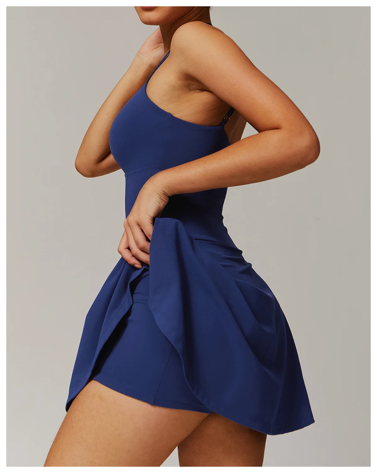 Fitness Yoga Dress with Chest Pad Tennis Running Skirts with Bottom Shorts Sportswear for Women Gym Workout Dress Tennis Mujeres