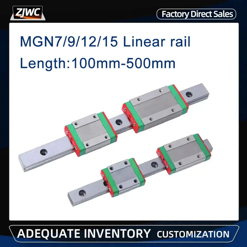 

1 шт. линейная направляющая MGN12 MGN15 MGN7 MGN9 100 150 200 250 300 400 500 мм миниатюрная линейная направляющая скольжения + 1 шт. MGN7C MGN9C MGN12H каретка