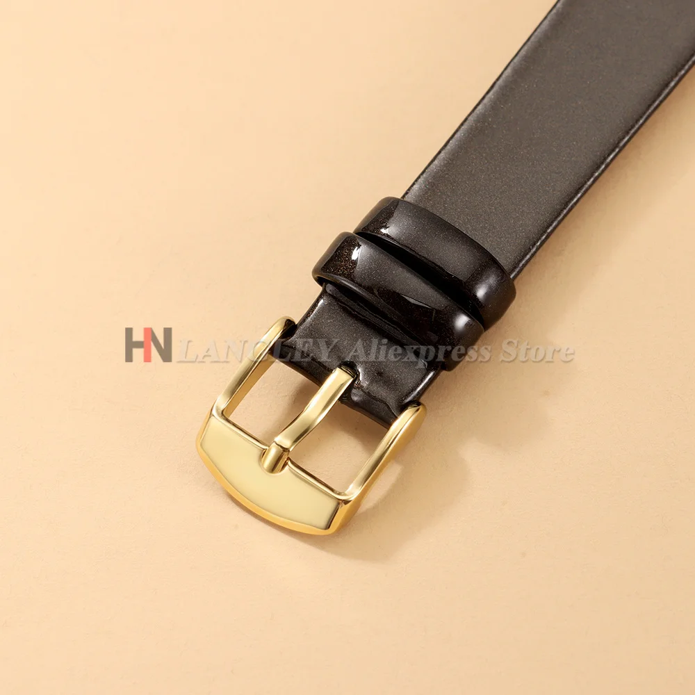 Glossy Leather Unisex Slim Watch Strap - Soft Universal Replacement Wristband