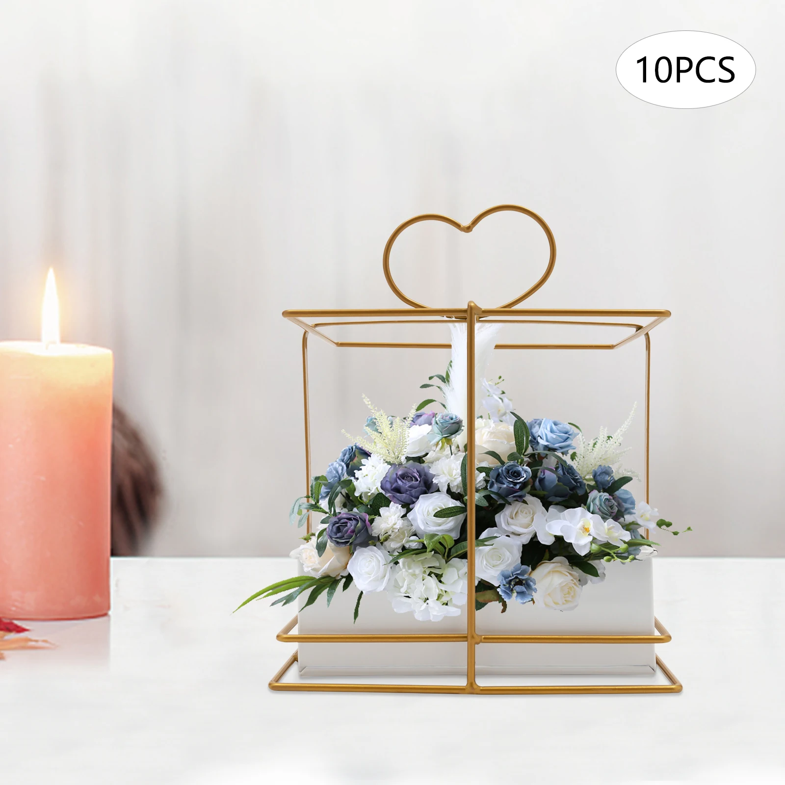 

10 Pcs Gold Vases for Centerpieces Wedding Metal Geometric Gold Centerpiece Elegant Wedding Centerpieces for Tables