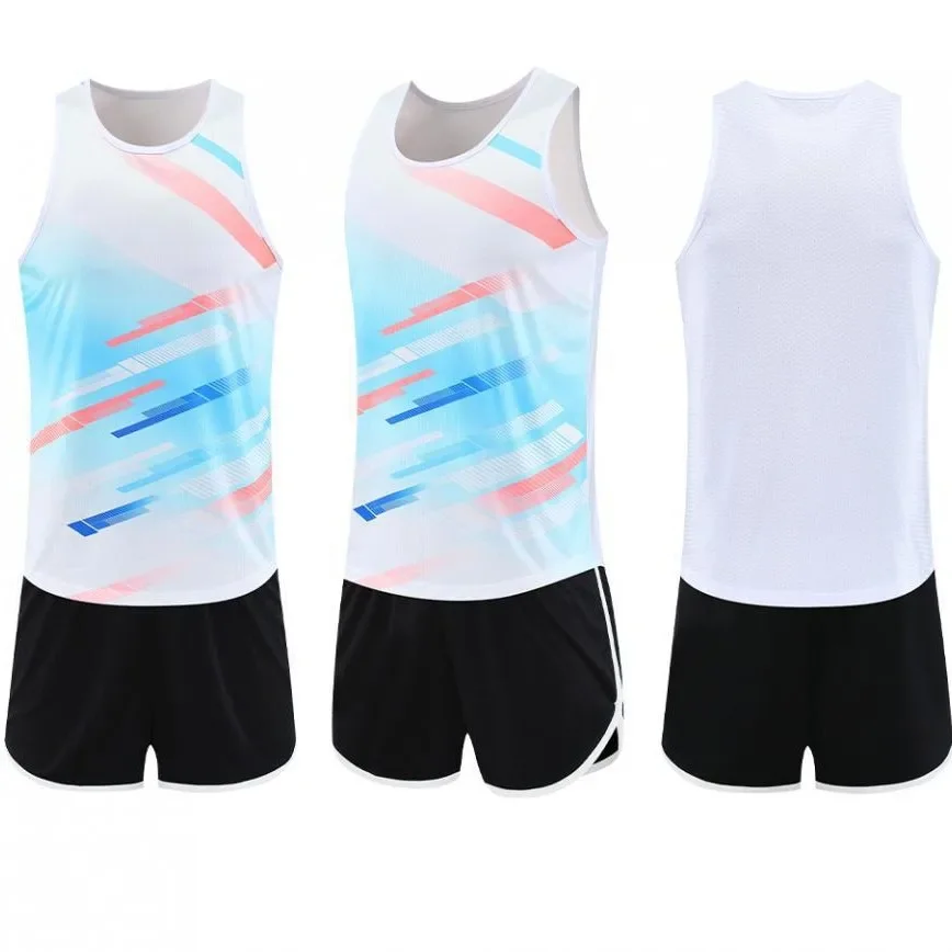 New Athletic Wear Set Men Women Training Vest Shorts Marathon Running Quick Dry Sports Competition Team Uniform Baseball Shirt