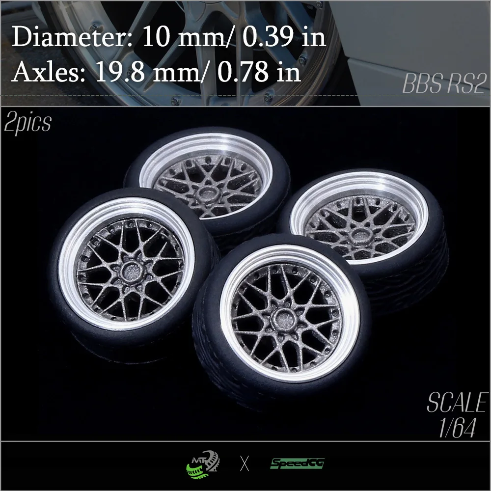 Speedcg 1/64 금속 외부 링 휠, 고무 타이어 키트 포함, 럭셔리 모델 자동차, Tomica 레이싱 카 개조 부품, 직경 10mm 및 11mm
